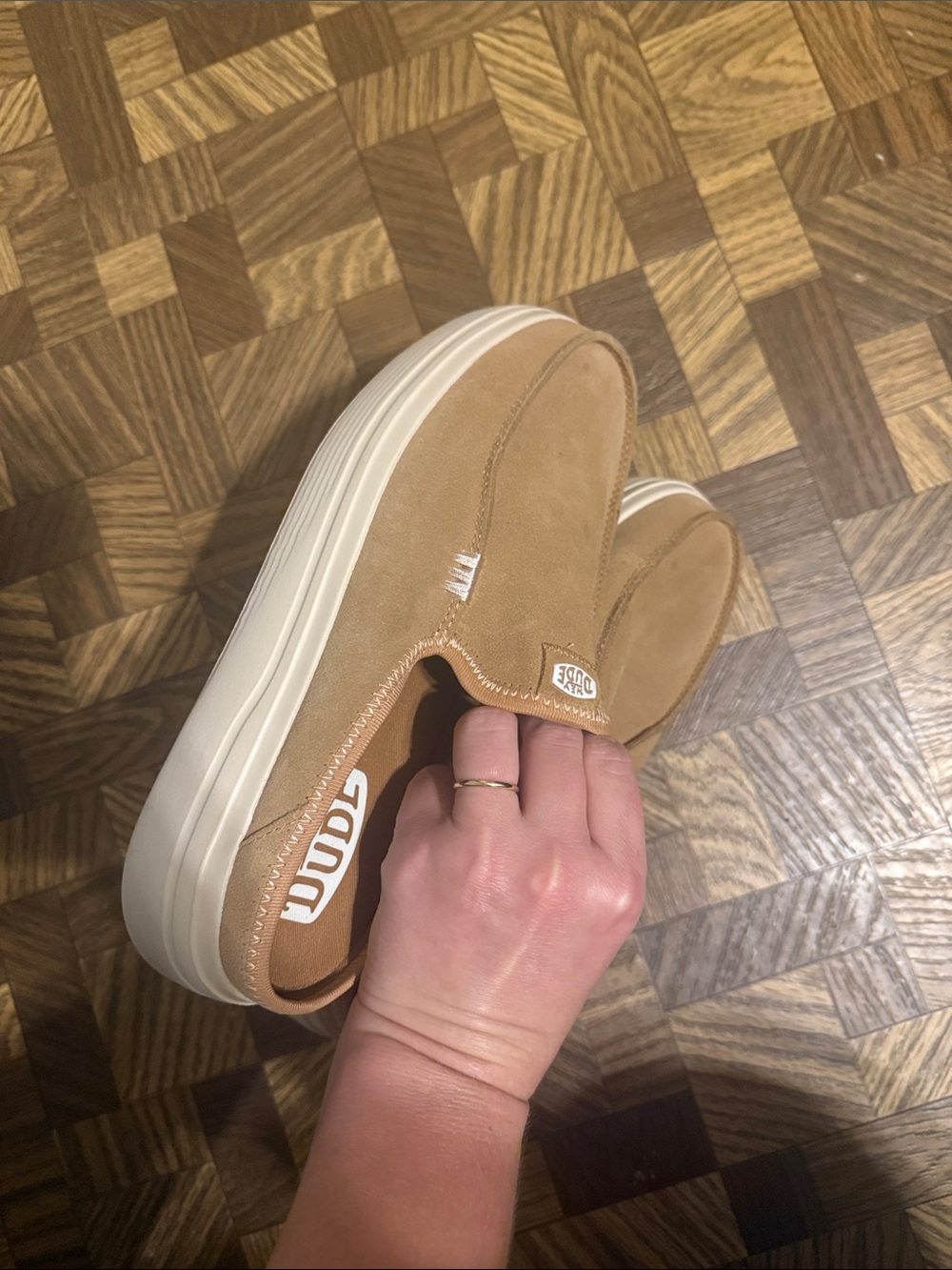 Hey Dude Women's Slip-On Loafers in Tan Suede - Picture 4 of 4
